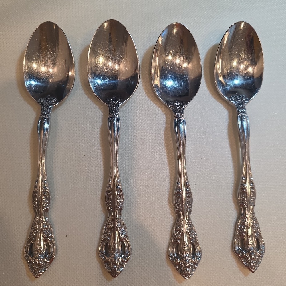 Vintage‎ Oneida Michelangelo Stainless Steel Dessert Spoon Set Of 4